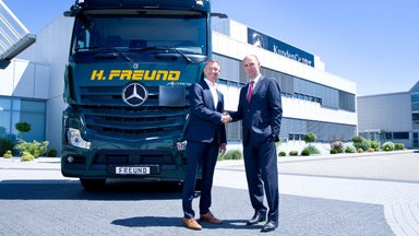 Modernster Stern im Silotransport – der neue Mercedes-Benz Actros jetzt bei Spedition Freund