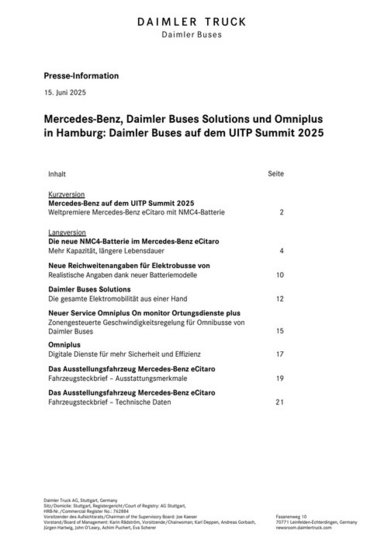 Mercedes-Benz, Daimler Buses Solutions und Omniplus  in Hamburg: Daimler Buses auf dem UITP Summit 2025
