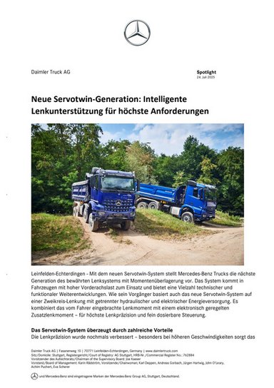 Neue Servotwin-Generation: Intelligente Lenkunterstützung für höchste Anforderungen