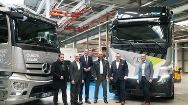 Zu Besuch beim eActros:  Rheinland-pfälzischer Innenminister Michael Ebling trifft den Standortverantwortlichen Dr. Andreas Bachhofer