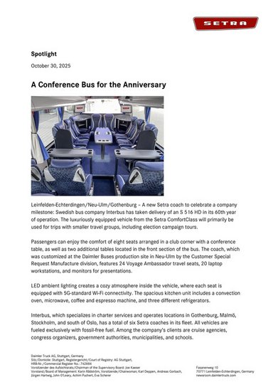 A Conference Bus for the Anniversary