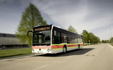 The Mercedes-Benz Citaro, now the largest intensive care ambulance in Germany, is to be used by DRK-Rettungsdienst Heidenheim-Ulm gGmbH (German Red Cross Emergency Medical Services Heidenheim-Ulm).