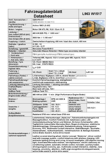 Mercedes-Benz Actros L963 W1517