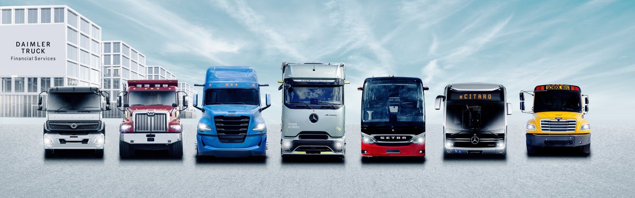 Daimler Truck Brand Range mit Financial Services und Schatten