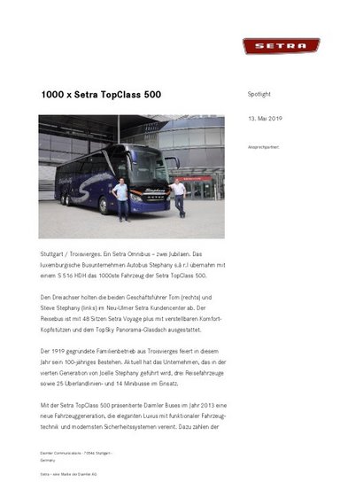 1000 x Setra TopClass 500