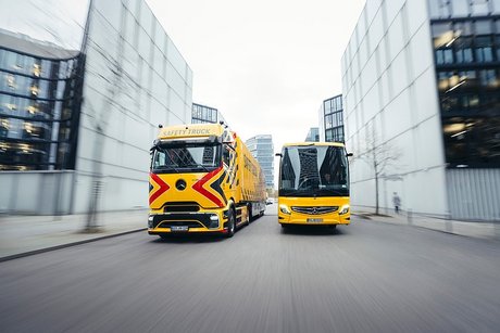 Mercedes-Benz Safety Truck and Safety Coach in action for greater road safety for children