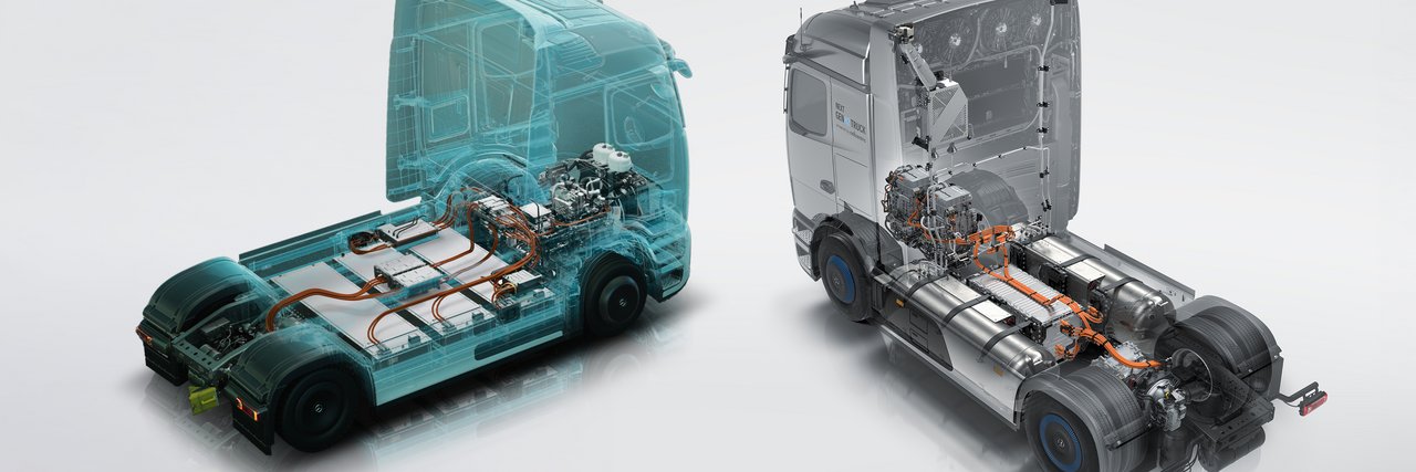 X-ray view of Mercedes-Benz GenH2 Truck and eActros 600
