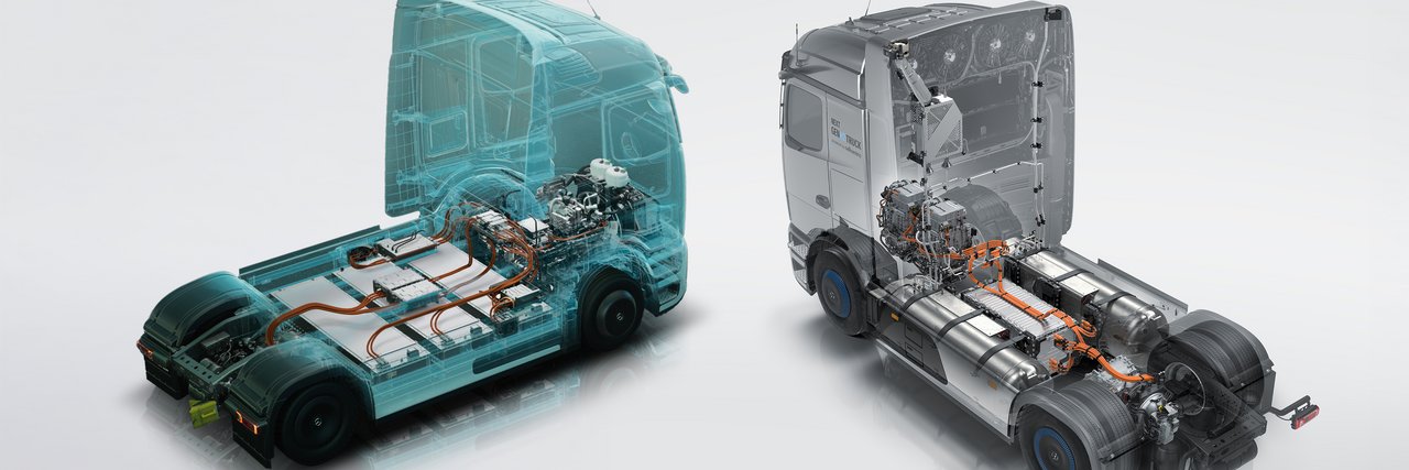 Mercedes-Benz GenH2 Truck und eActros 600 im Röntgenblick