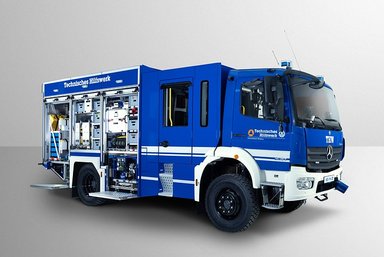 75th Atego on its 75th birthday: Germany-wide handover of equipment trucks to THW in full gear