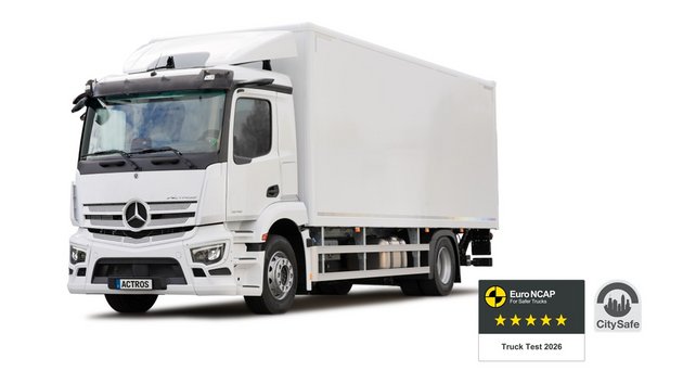 Euro NCAP awards five stars for the high safety level of Mercedes-Benz Trucks