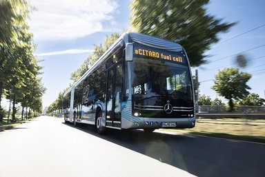 Daimler Buses showcasing the eCitaro G fuel cell and e-mobility services at mobility move 2024 in Berlin 