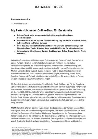My PartsHub: neuer Online-Shop für Ersatzteile
