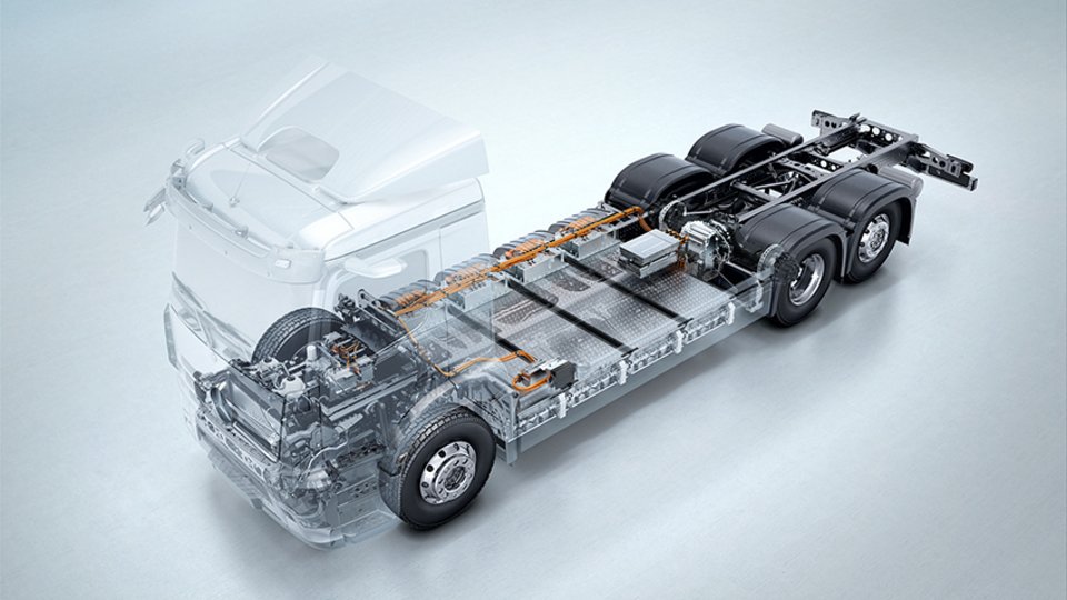 X-ray view of Mercedes-Benz Truck powertrain