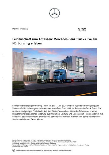 Leidenschaft zum Anfassen: Mercedes-Benz Trucks live am Nürburgring erleben