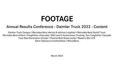 Footage - Annual Results Conference Daimler Truck 2022