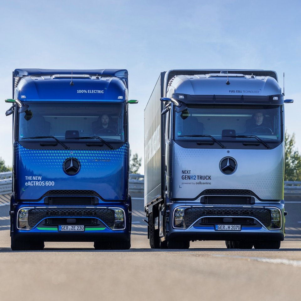 Mercedes-Benz Actros L, eActros 600 und GenH2 Truck
