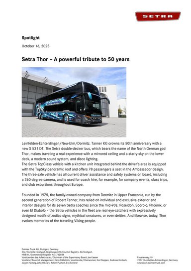 Setra Thor – A powerful tribute to 50 years
