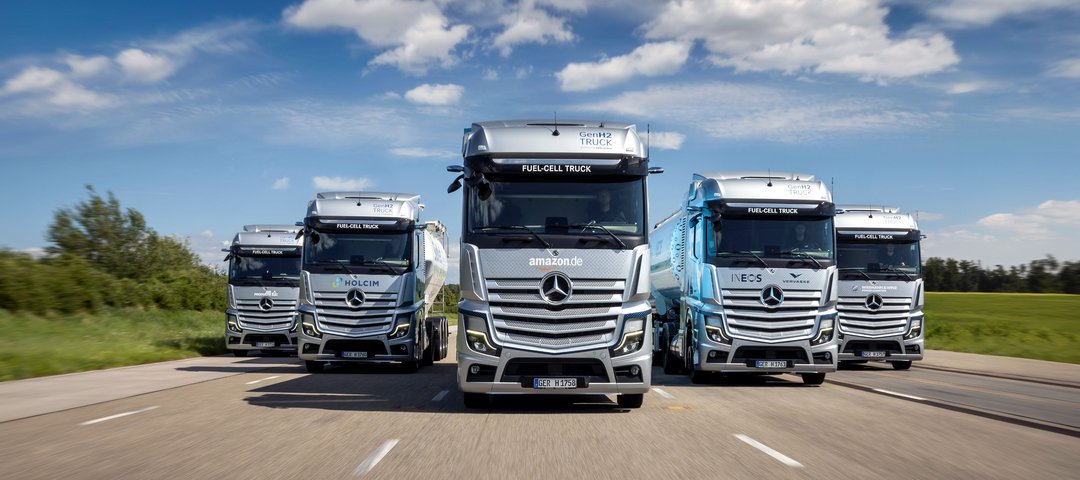 GenH2 Trucks fahren auf Straße