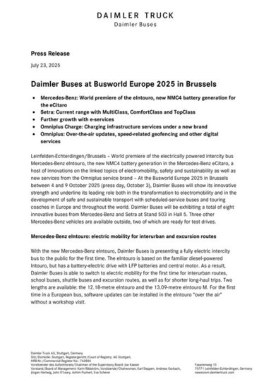 Daimler Buses at Busworld Europe 2025 in Brussels