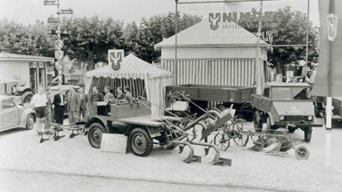 Unimog erstmals auf einer Messe vorgestellt