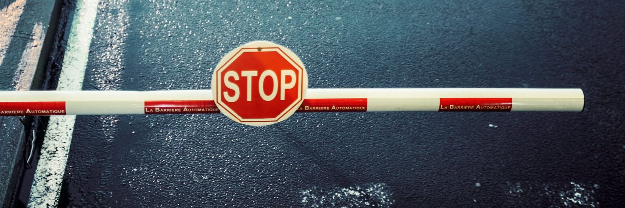 Barrier with Stop sign