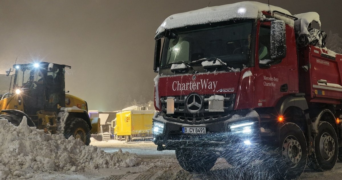 Mercedes Benz Arocs in Snow Operations at the 2026 Biathlon World Cup in Oberhof