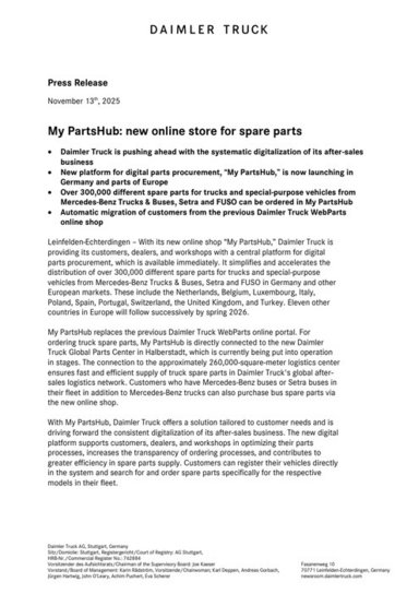 My PartsHub: new online store for spare parts