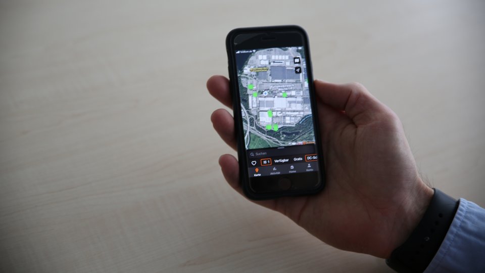 The Charge Point app, used to check the status of individual charging points