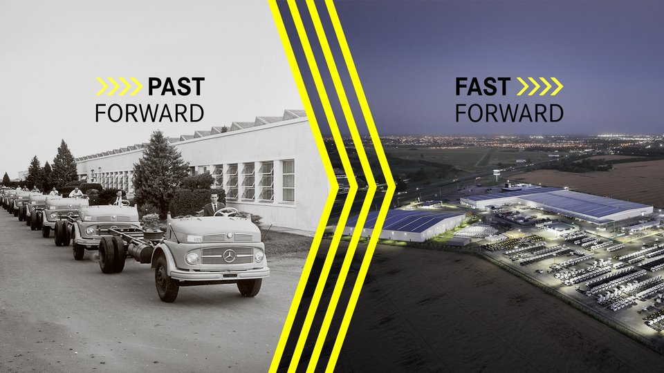 Daimler Truck "Past Forward. Fast Forward": Altes und neues Werk im Vergleich