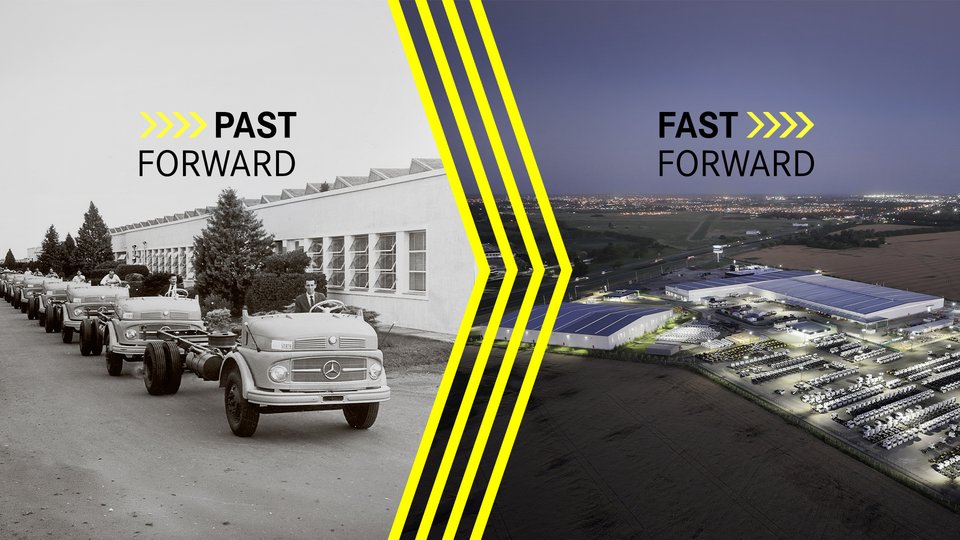Daimler Truck "Past Forward. Fast Forward": Altes und neues Werk im Vergleich