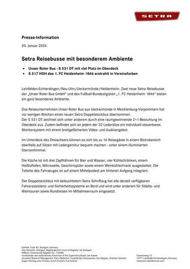 Setra Reisebusse mit besonderem Ambiente