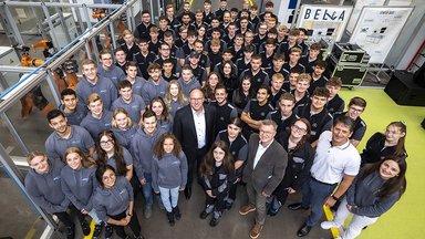 Daimler Truck CFO Jochen Goetz welcomes new trainees at the Mercedes-Benz Gaggenau plant