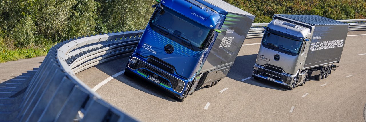 Mercedes-Benz eActros 600 and NextGenH2 on the test track