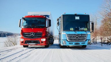 Mercedes-Benz Lkw im Wintertest: eActros und eEconic treffen auf Väterchen Frost