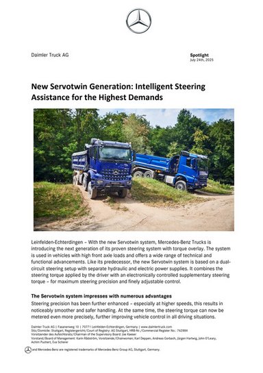 New Servotwin Generation: Intelligent Steering Assistance for the Highest Demands
