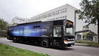 Setra Überlandbus als mobile COVID-19-Teststation