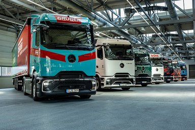 Electrified plant logistics in Wörth: 14 eActros 600 launching on long-haul routes