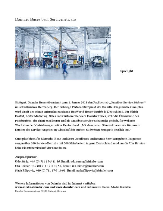 Daimler Buses baut Servicenetz aus