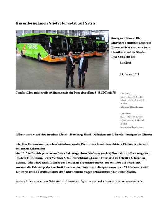 Busunternehmen Stiefvater setzt auf Setra