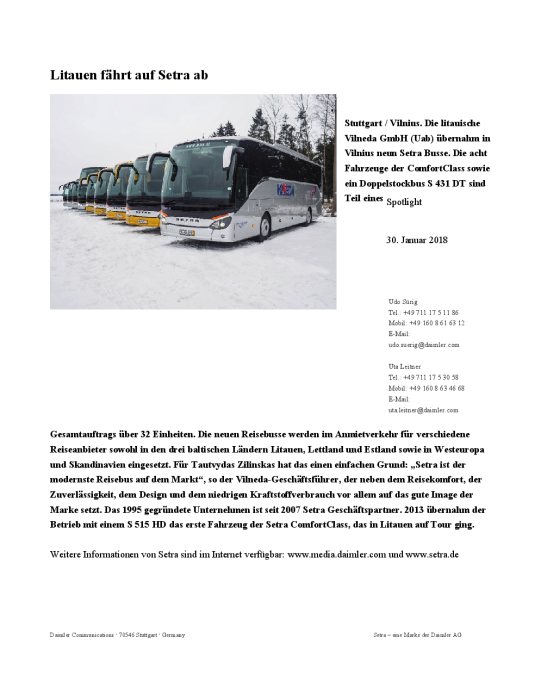 Litauen fährt auf Setra ab