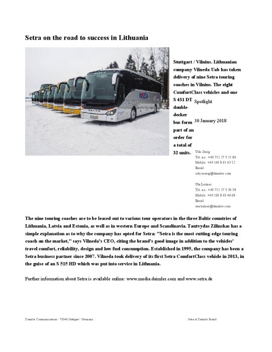 Setra on the road to success in Lithuania