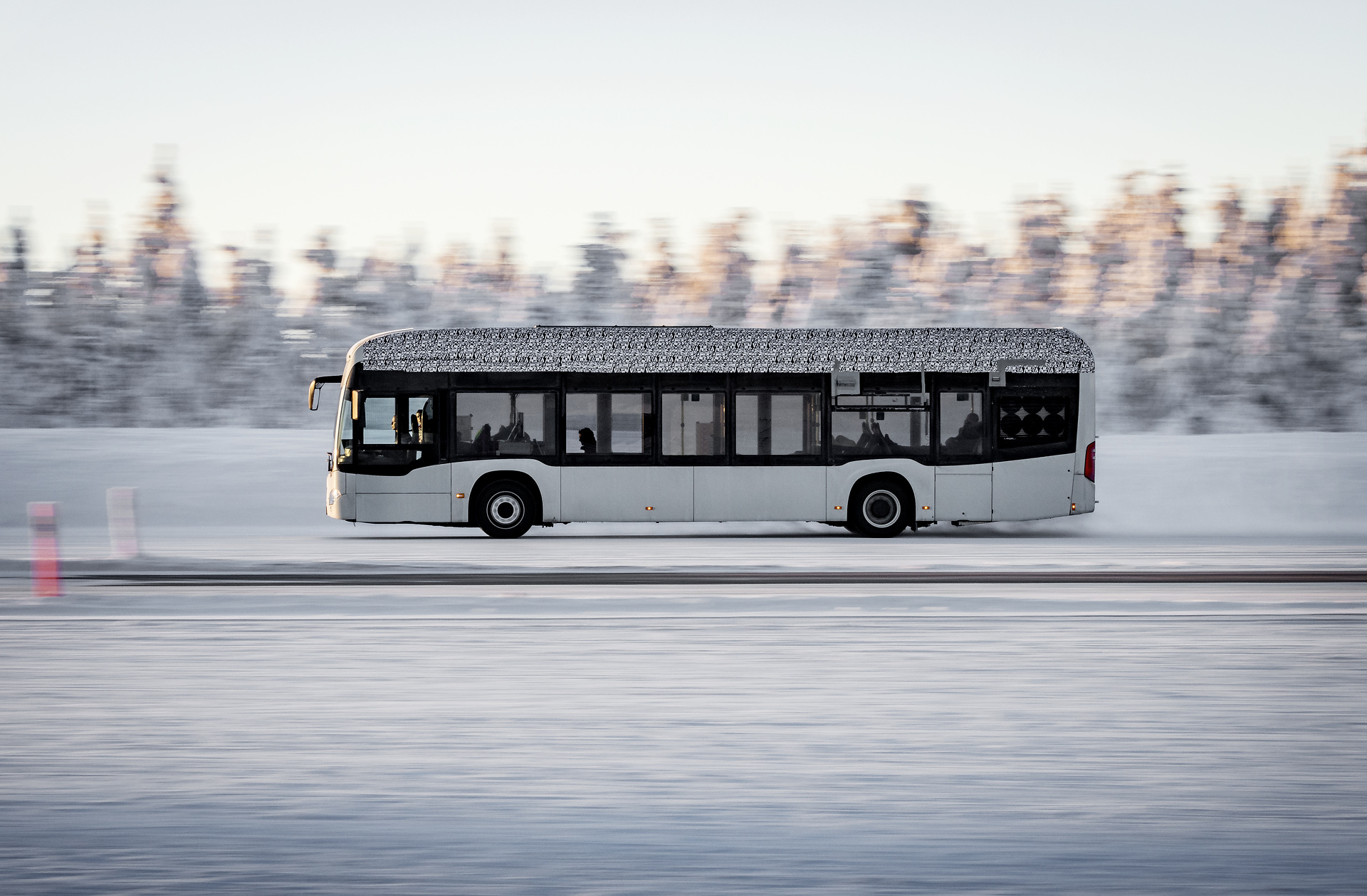 Mercedes-Benz Citaro mit vollelektrischem Antrieb, Exterieur, 2 x elektrischer Radnabenmotor, 2 x 125 kW, 2 x 485 Nm, Wintererprobung 2018, Finnland Mercedes-Benz Citaro mit vollelektrischem Antrieb