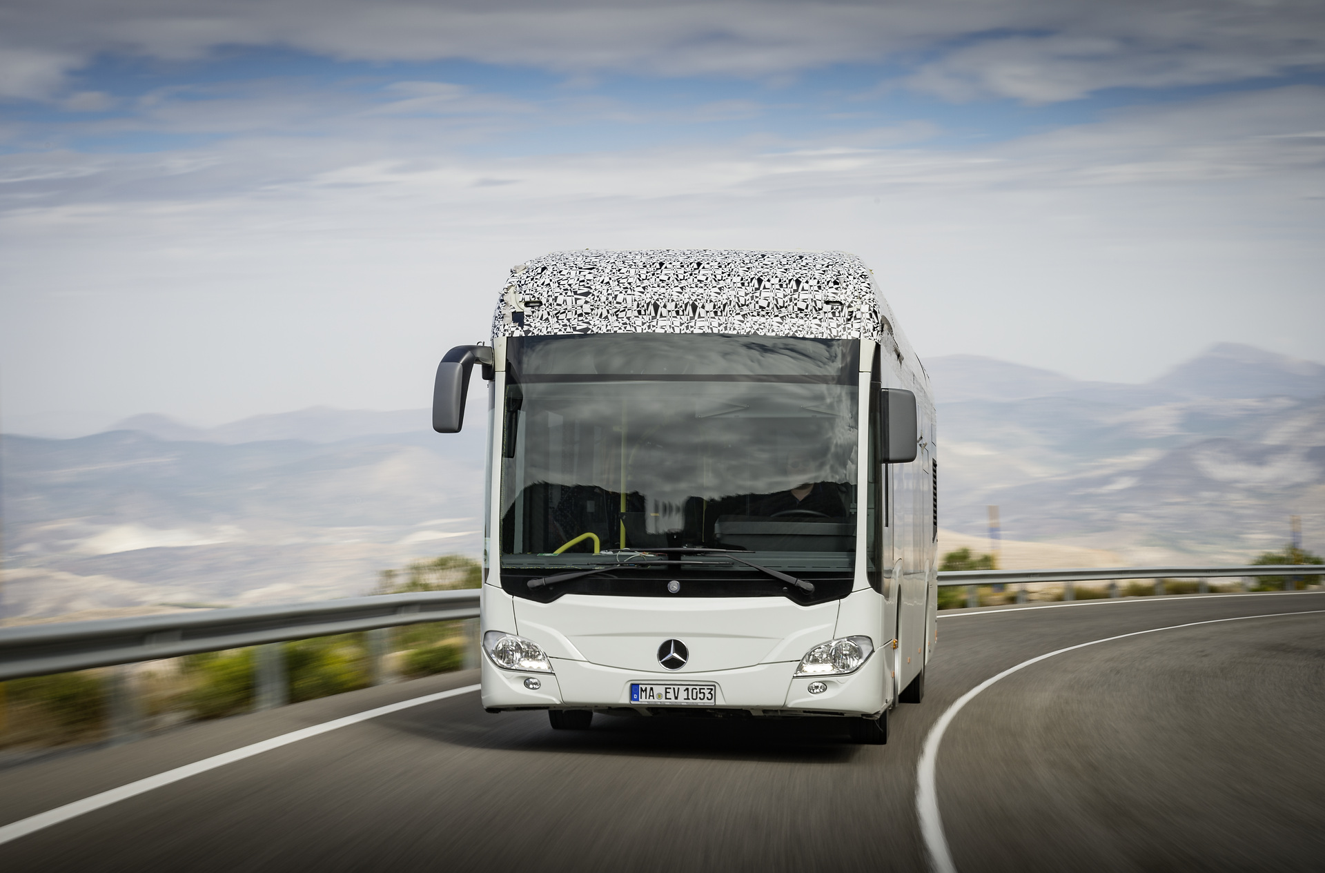 Mercedes-Benz Citaro mit vollelektrischem Antrieb, Exterieur, 2 x elektrischer Radnabenmotor, 2 x 125 kW, 2 x 485 Nm, Sommererprobung 2017, Spanien Mercedes-Benz Citaro mit vollelektrischem Antrieb