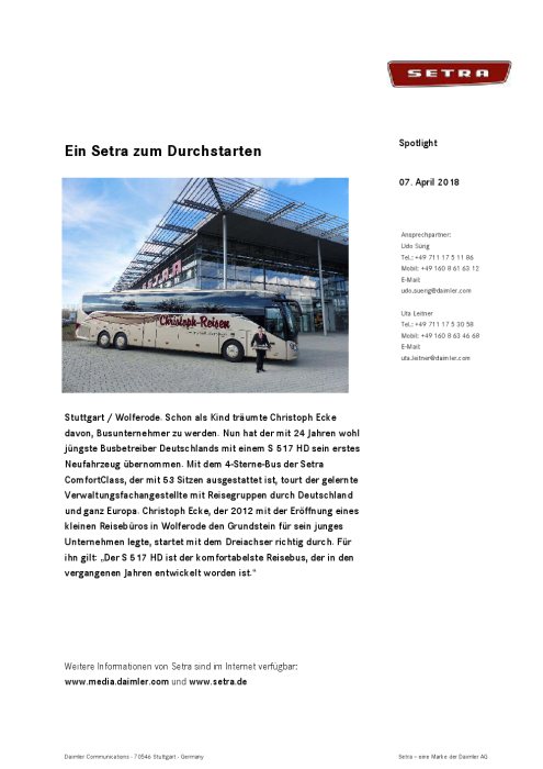 Ein Setra zum Durchstarten