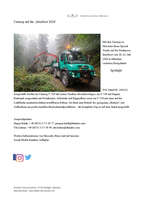 Unimog auf der „Interforst 2018“