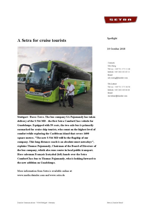 A Setra for cruise tourists