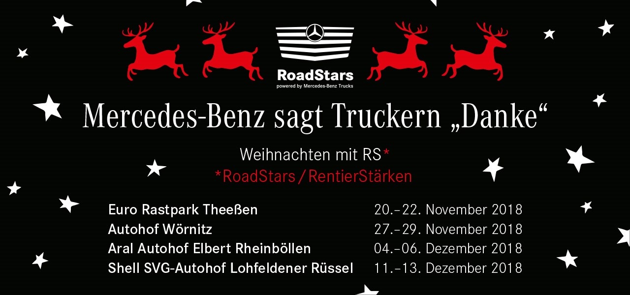 Mercedes-Benz Lkw präsentiert die „Riding Home for Christmas“-Tour Weihnachten mit RoadStars: Mercedes-Benz Lkw präsentiert die „Riding Home for Christmas“-Tour