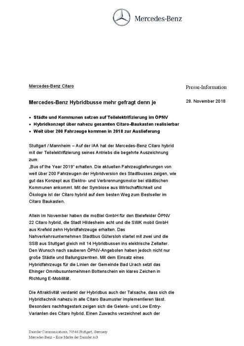 Mercedes-Benz Citaro: Mercedes Benz Hybridbusse mehr gefragt denn je