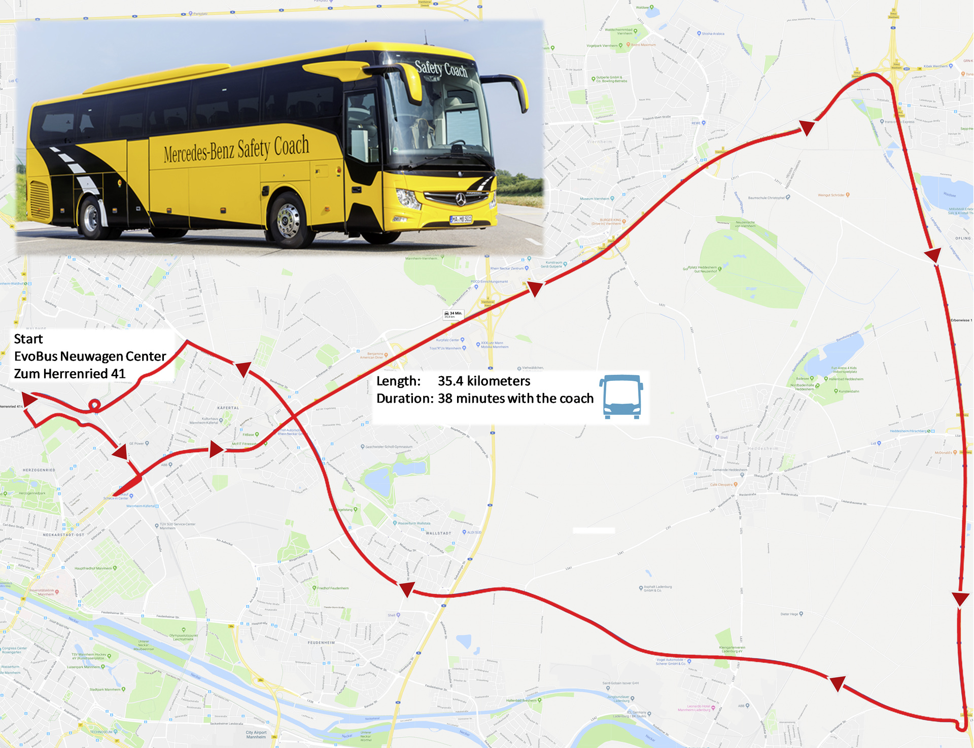 Test route Safety Coach Testing Safety Coach