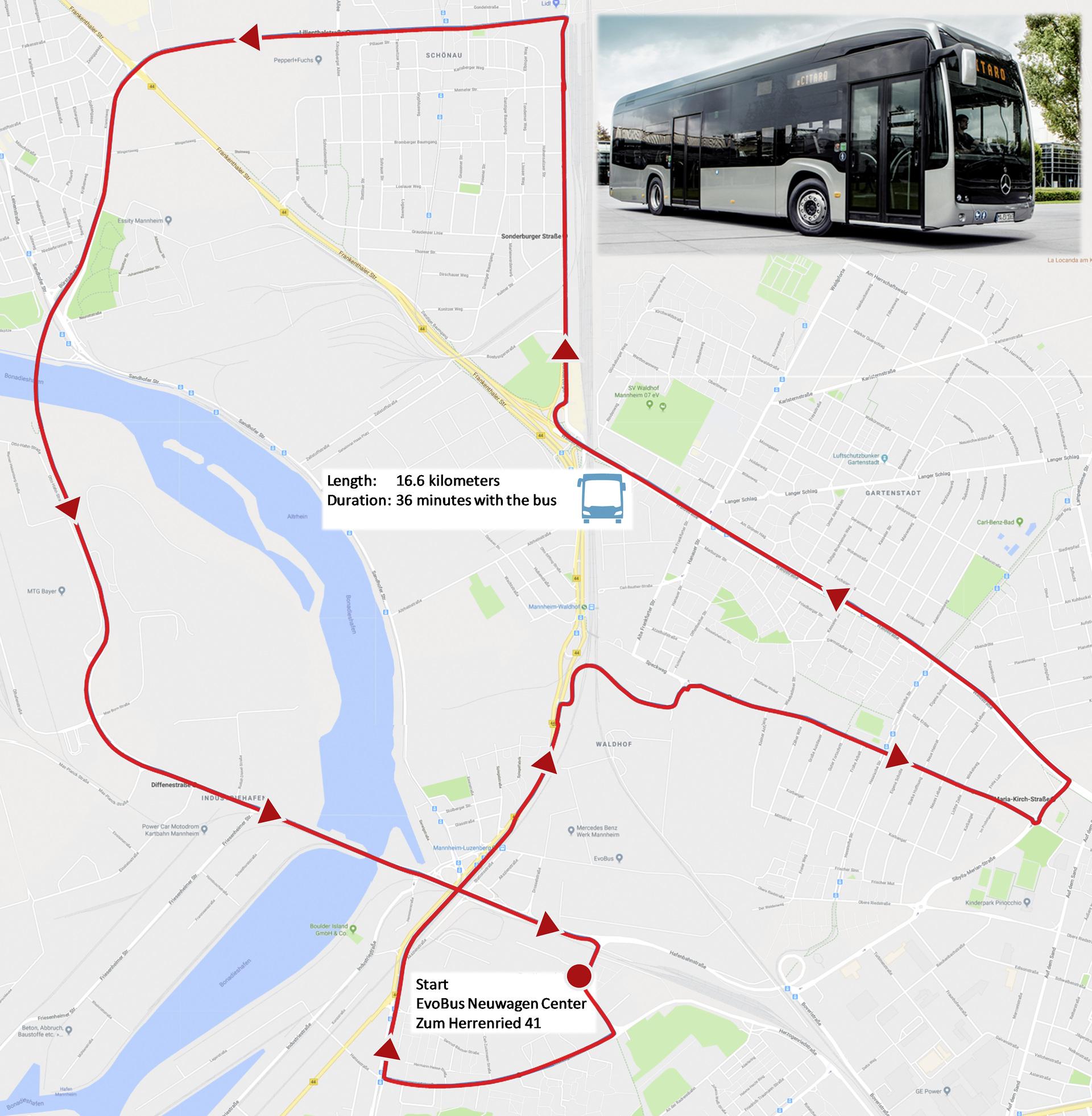 Test route eCitaro Testing eCitaro